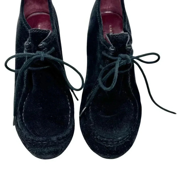 Marc Jacobs black suede heeled lace up booties boots womens size 39 US size 8 - Picture 8 of 12
